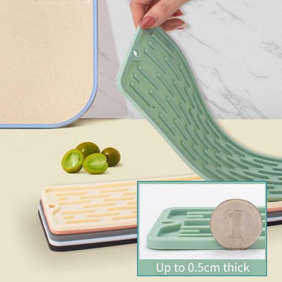 Силиконовый сливной коврик, противоскользящие канавки, быстросохнущий защитный коврик для кухонной мойки, безопасный для пищевых продуктов, большой размер, коврик для сушки посуды на столешнице