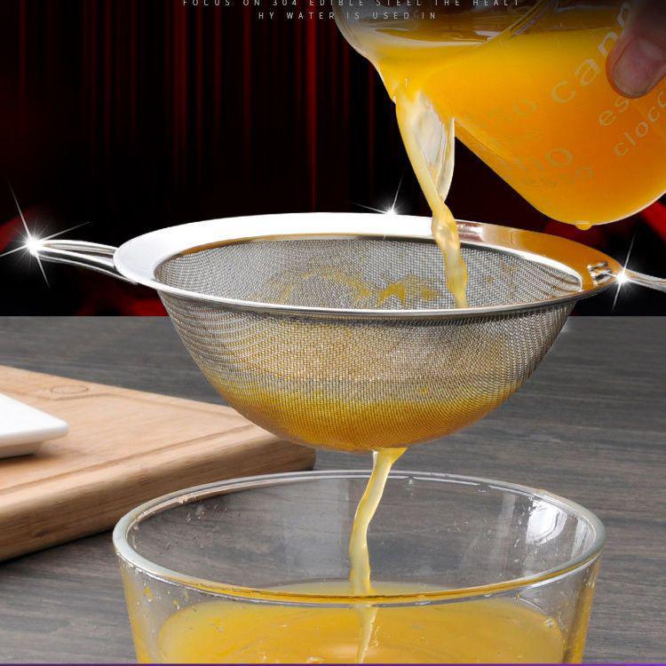 Wide-Edge 201 Stainless Steel Twill Oil-Pattern Kitchen Oil Skimmer & Filter Mesh Strainer for Soy Milk and Flour