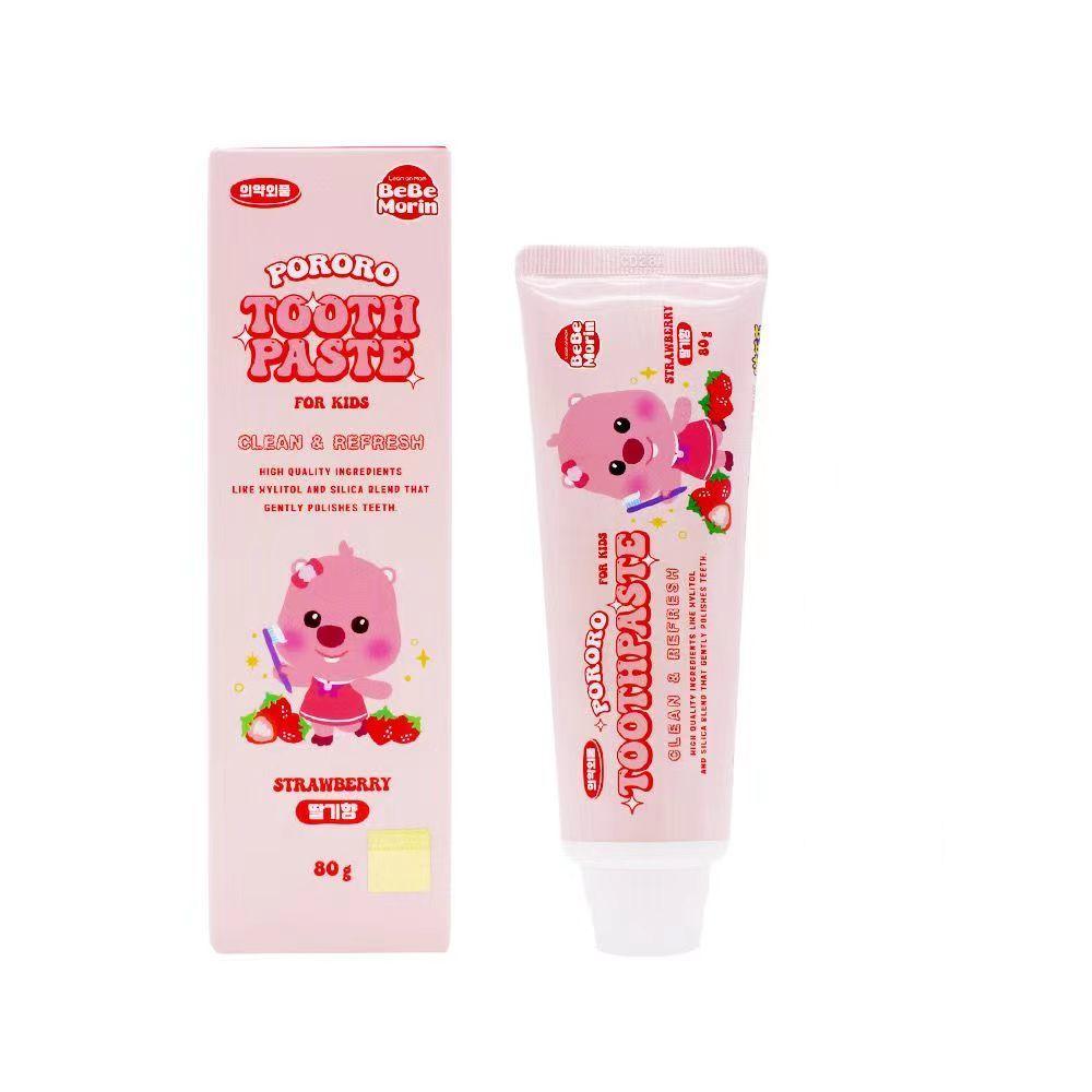 Pororo Kids Toothpaste - Cavity Protection Low Fluoride Oral Care with 4 Fruit Flavors, Improving Gum Health