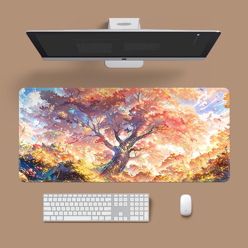 Extra Large Washable Mouse Pad - Aurora Landscape & Sunset Clouds Design, Thickened for Office and Gaming Desks