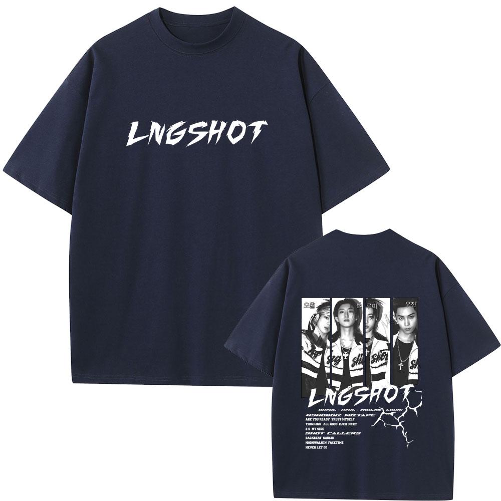 Корейская группа Lngshot 4SHOBOIZ МИКСТЕЙП Shot Callers Футболка Унисекс Женская K-pop Мода Уличная одежда Унисекс Повседневная Мягкие хлопковые футболки