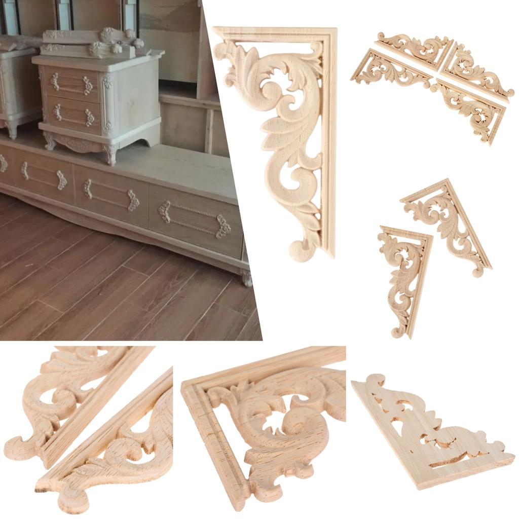 Угловая резьба по дереву Накладка Аппликация Рамка Мебель Ремесло Декоративная Неокрашенная