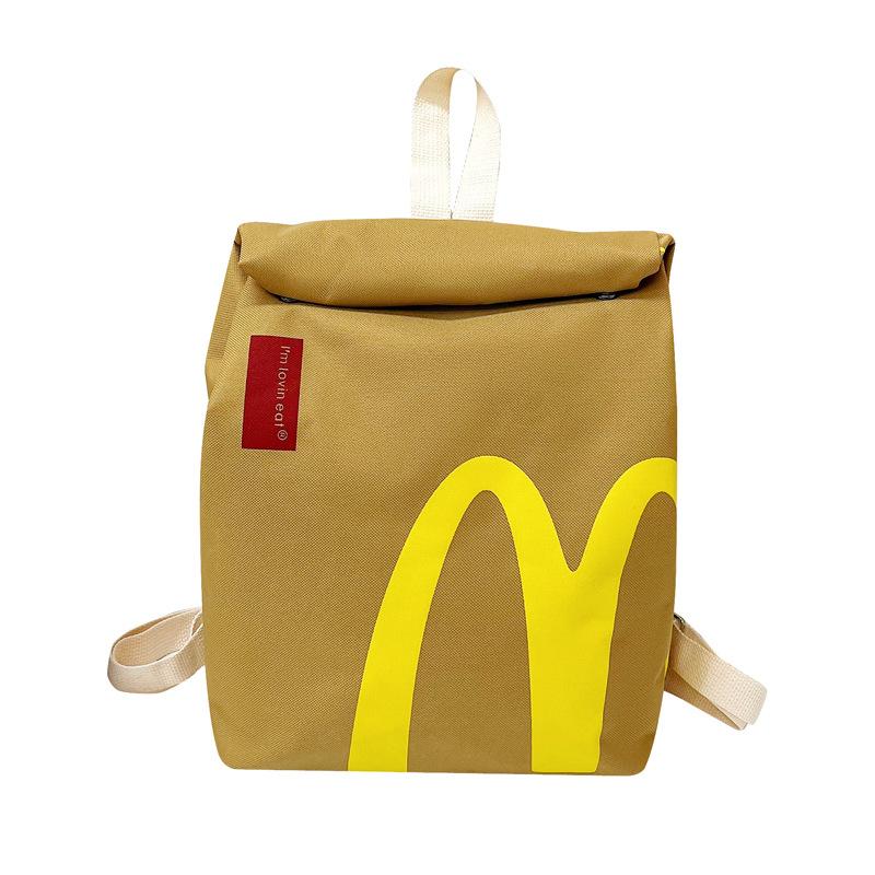 McDonald's 2026 Letter Print Shoulder Backpack Creative Student Bag