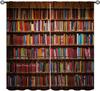 Ретро шторы для книжной полки, винтажный узор с изображением книг из библиотеки, оконные шторы, 2 панели, с карманчиком для штанги, для декора спальни, гостиной