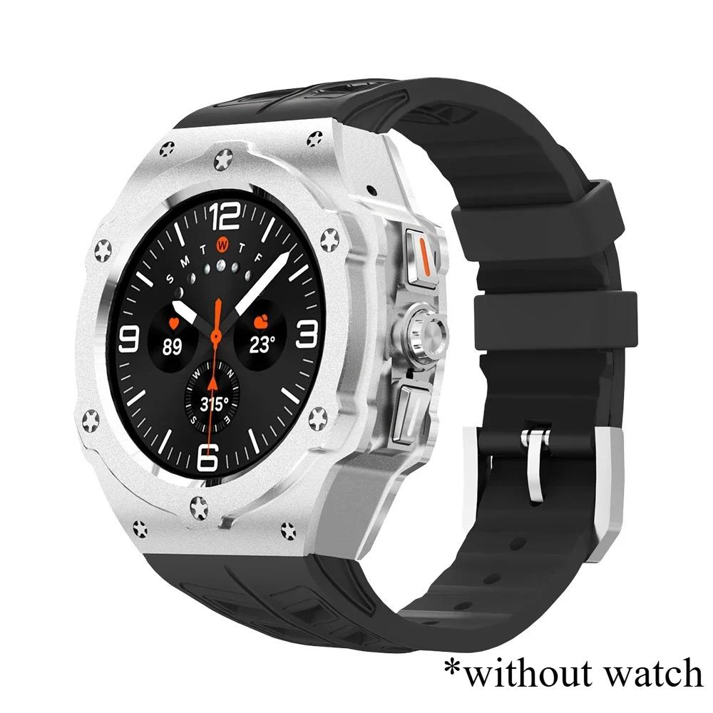 Роскошный комплект для модификации Samsung Galaxy Watch 8 Ultra 2025, карбоновый корпус, резиновый ремешок для Galaxy Watch 7 Ultra 47 мм, аксессуар
