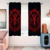2 шт. Готские Блэкаут Шторы  Сатанинская Пентаграмма и Красная Голова Козла  Светофильтрующие для Спальни  Гостиной и Офиса  Темный Стиль Декора