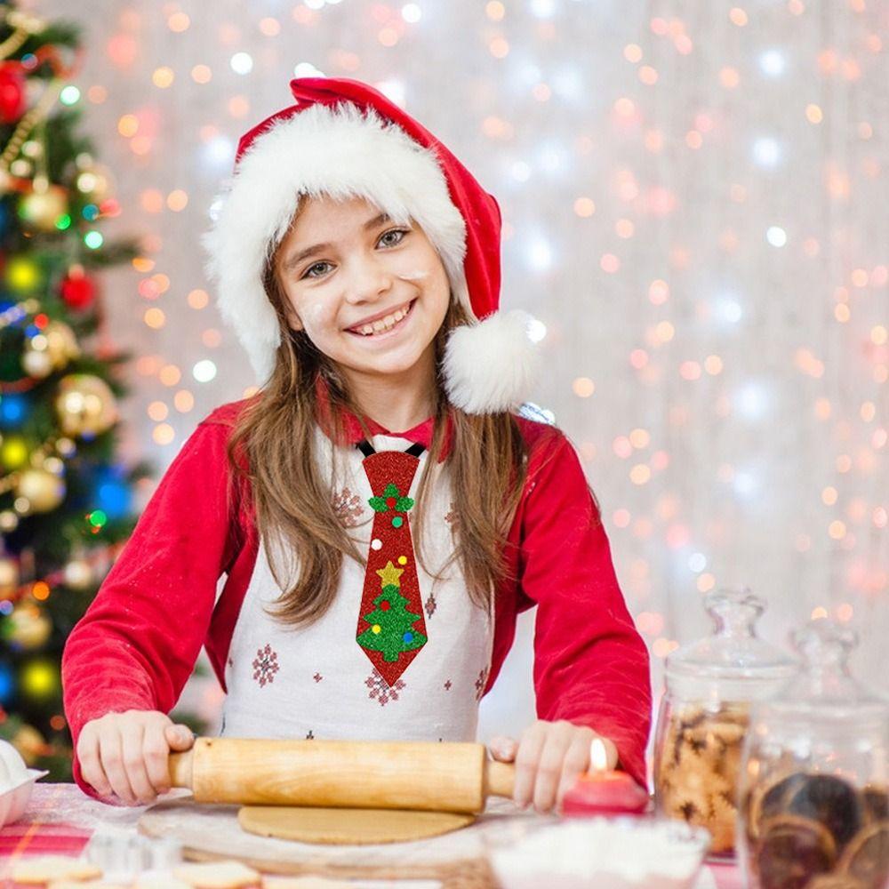 Adjustable Christmas Tree Felt Tie 12 Types Snowman Elk Tie Felt Christmas Ties Merry Christmas