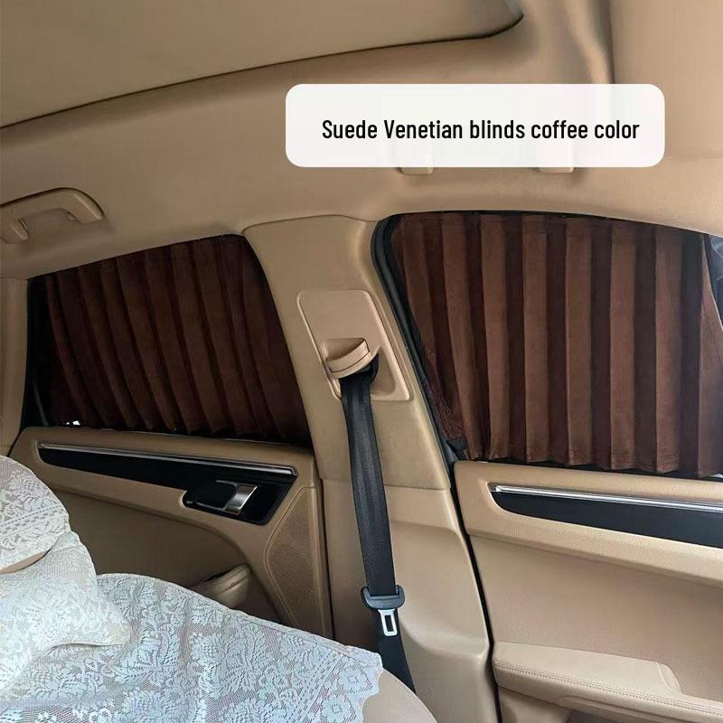 Занавески для окон автомобиля Mercedes C260L/V300 из замши - Двойной рельс, Неразрушающая установка, Защита от солнца и блокировка света.