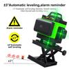 4D 16 Lines Laser Level, Green Laser Line, Self Leveling, Horizontal Lines &360 Degree Vertical Cross with 2xBattery for Outdoor
