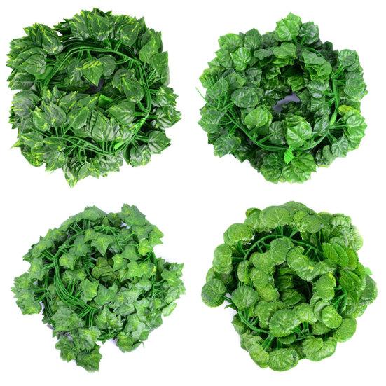 12шт искусственные настенные висячие листья лозы поддельные растения сад двор забор декор