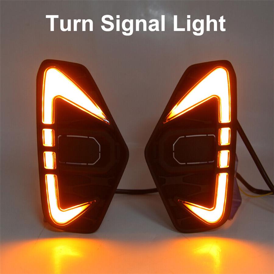 2x LED DRL Daytime Running Light Fog Turn Signal Lamps For Nissan Navara 2020-22