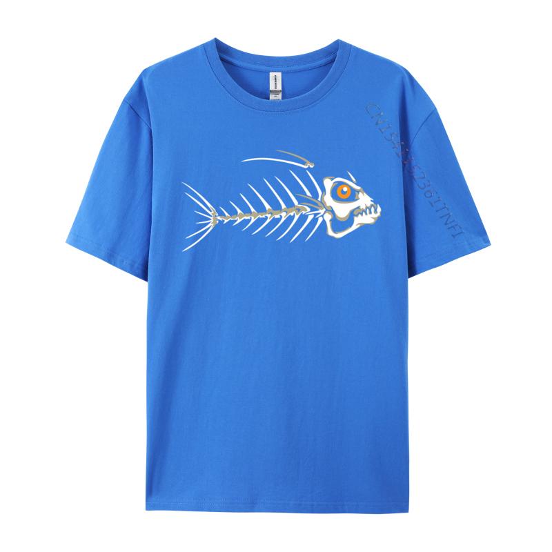 Fish Skeleton Bones Custom Plain Funny Luxury Designer T-Shirts Cotton T Shirt For Men Party Tee Shirts