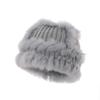 Rabbit Hair Bucket Hat Plush Female Hats Simple Winter Knitted Hat  Skiing