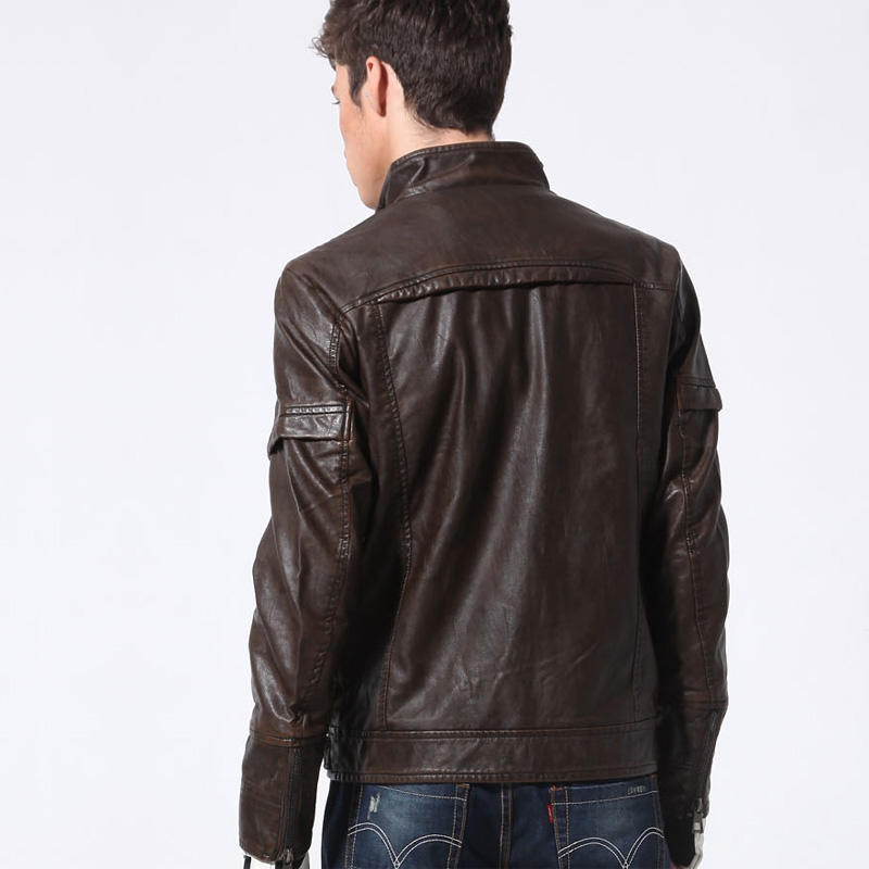 Winter Brand Leather Jacket Men Slim Collar Jaqueta Couro Bomber Jacket Faux Leather Fur Coat