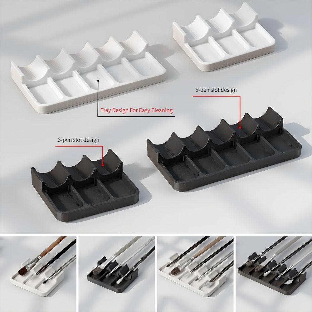 Durable Plastic Brush Holder Lightweight Brush Storage Box Painting Brush Rest Holder Art Display