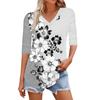 Shirts For Women Trendy V Neck T Shirts Casual Printed  Blouse Half Sleeve Tops For Women