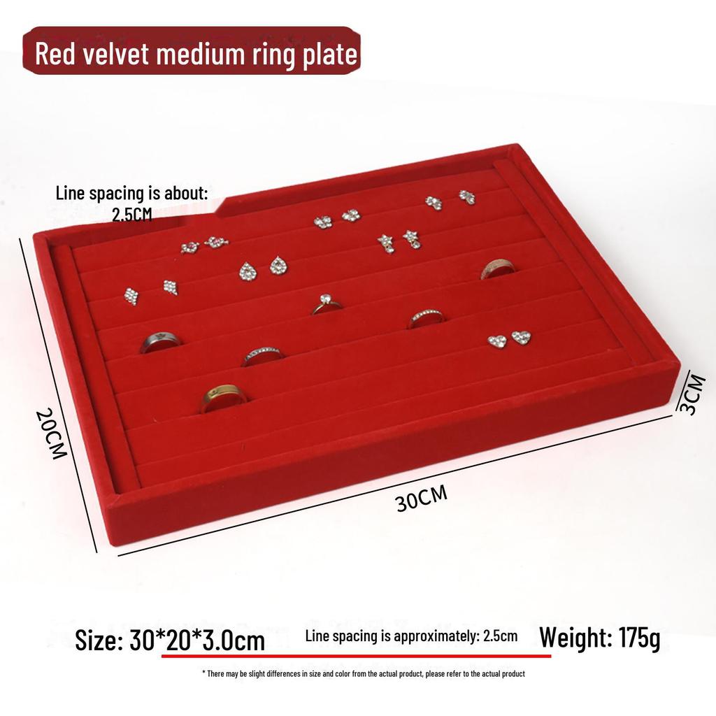 Подставка для ювелирных изделий из красного бархата с золотым кольцом для ожерелий, браслетов и подвесок - Бесплатная доставка