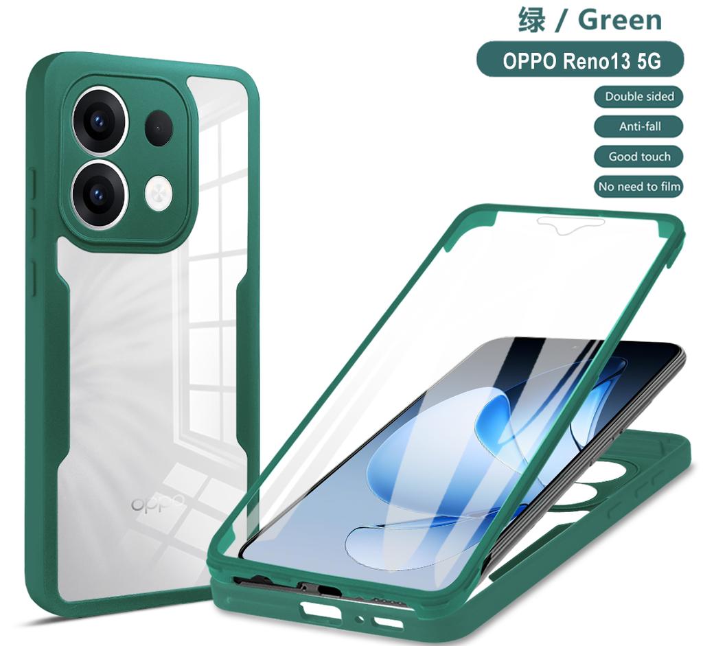 Для OPPO Reno13 5G 360 Чехол для телефона Полная защита Покрытие Защитная пленка для экрана Защита камеры Бампер Рамка Чехол Funda