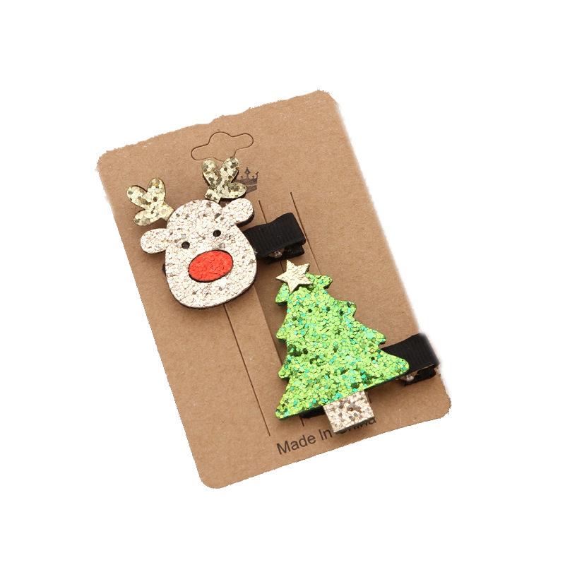 Cute Christmas Set Hairpin, Christmas Elk Hairpin, Creative Decorative Duck Bill Clip