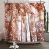Осенний лес Натуральная сцена Занавеска для душа для ванной Осенний клен Растения Сельский пейзаж Тыква Водонепроницаемая занавеска для душа