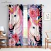 Cartoon Cute Unicorn Windows Curtains for Living Room Child Bedroom Window Treatment Blinds Kitchen Curtains