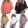 2025 Trendy Spliced Solid Color Bell Sleeve Loose Women's T-Shirt