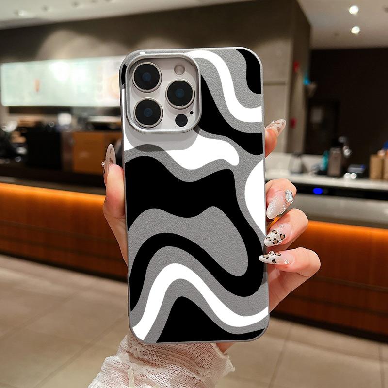 Роскошный кожаный чехол с текстурой из красочных волнистых полос для iPhone 16 15 Pro 14 Plus 13 12 11 Pro Max Xs Xr 8 7 6 Plus, мягкий тонкий чехол из ТПУ