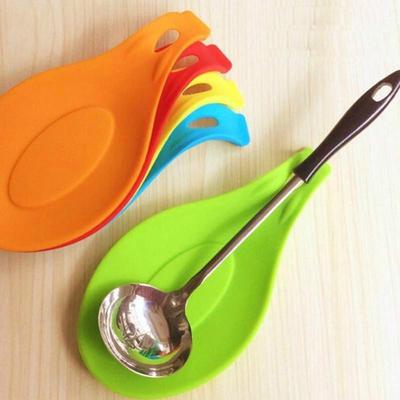 Кухонные принадлежности ярких цветов, термостойкий силикон, коврик для ложки, изоляционный коврик, подставка для столовых приборов J19