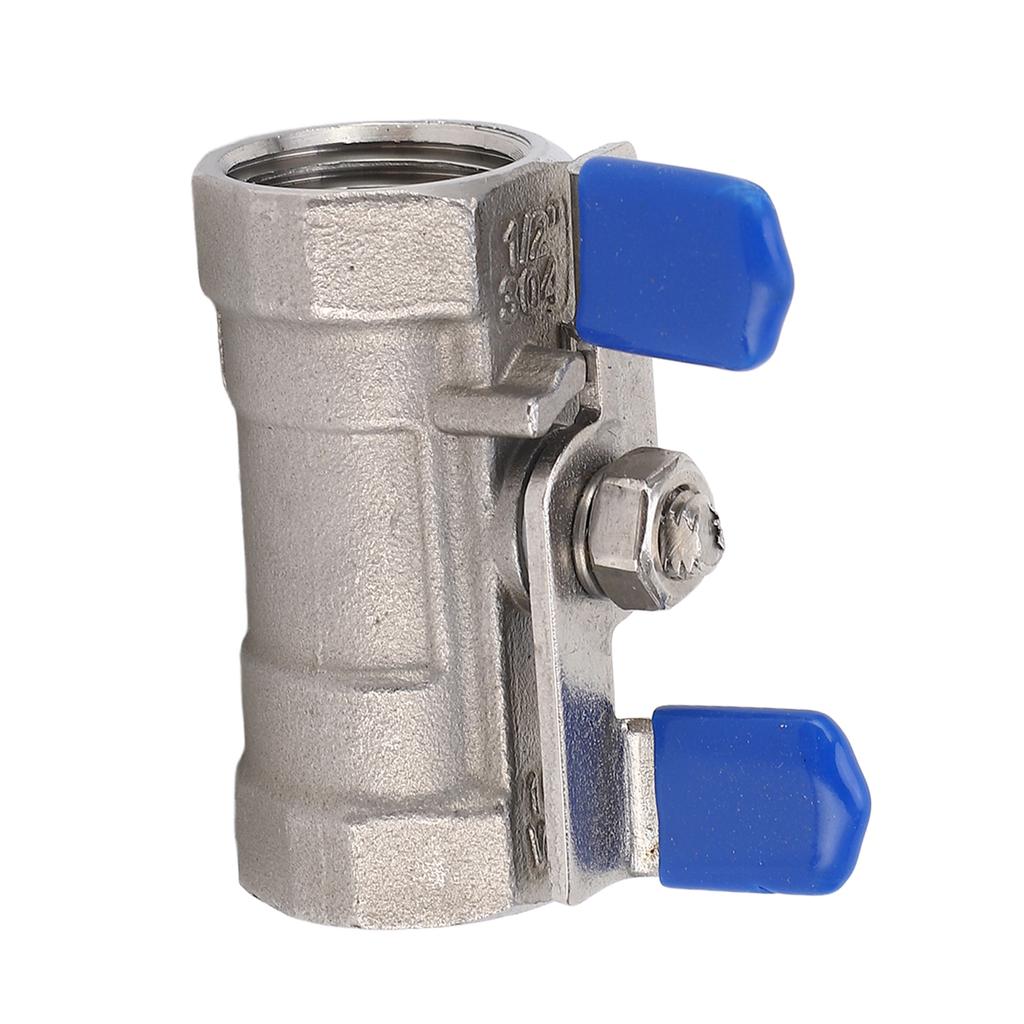 12in NPT DN15 Ball Valve 304 Stainless Steel Female Thread Pipe Fitting Valve with Butterfly