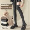 Women's Autumn/Winter Long Thigh-High Socks, Extended Knee-High, High-Top Velvet, Thick Terry, Slim Fit JK Style.