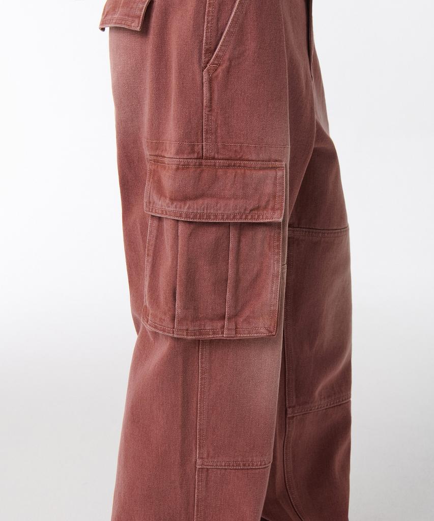 Musinsa Standard Джинсы Карго с Пигментной Окраской Extra Wide [Дымчато-Розовый]