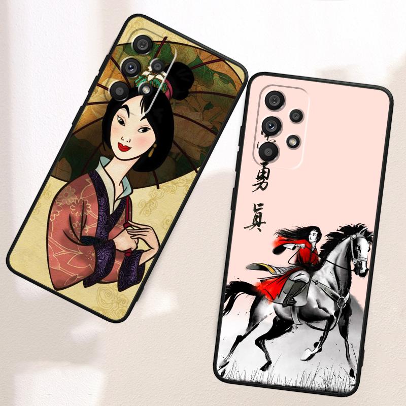 Аниме Девушка Мулан Крутой Для Samsung A53 A52 A33 A32 A51 A71 A21S A13 A73 A50 A22 A23 A03 A72 A54 A12 5G Черный TPU Чехол Для Телефона
