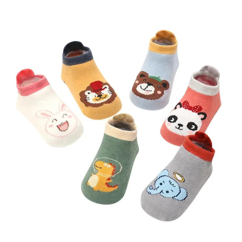 New Baby Cotton Socks Cute Cartoon Animal Pattern Comfy Breathable Baby Non-slip Kids Floor Socks