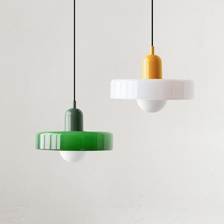 Northern Minimalist Cream Glass Pendant Light for Dining, Bedside, or Bar