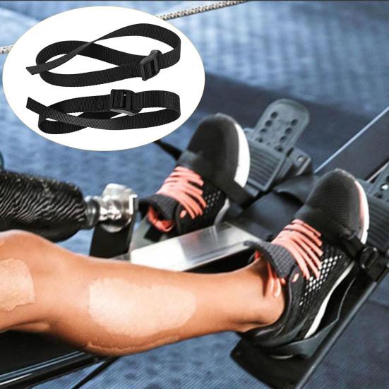 2Pcs Rowing Machine Foot Strap Heavy Duty Adjustable Feet Strap Replacement Multi-functional