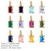 EMANCO Minimalist Style Stainless Steel Birthstones Set DIY Charms Round Heart Rectangle Square Pendant Jewelry Making