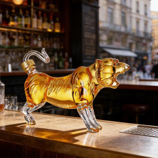 Хрустальный декантер для виски Tiger Термостойкий Ручной работы Ликер 500/1000 мл Декантер Уникальный декантер для алкоголя Подарок для вина Виски Рома