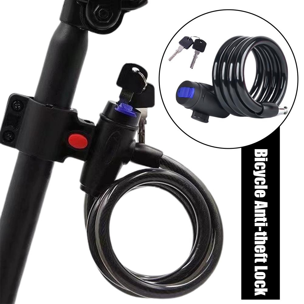 Universal Bicycle Lock Anti Theft Heavy Duty Steel Cable Chain Lock With 2 Keys For Motorcycle Electric Bike 4