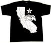 Футболка REPUBLIC OF CALIFORNIA с фольгированной печатью CALI Медведь Карта Футболка Мужская Черная Новая Унисекс Футболка