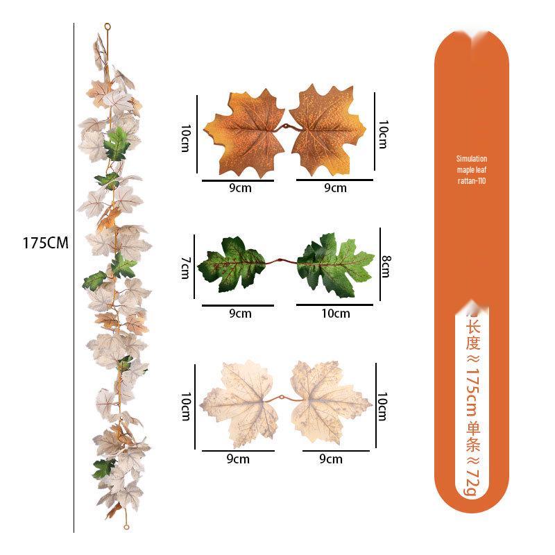 Autumn Maple Leaf Vine for Thanksgiving, Halloween & Christmas Decor