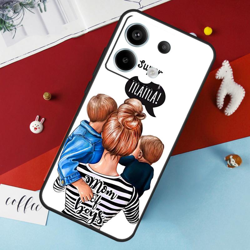 Fashion Super Mom Case For Xiaomi Redmi 12 13C 12C 10C 9C Redmi Note 13 9 10 11 12 Pro 9S 10S 11S 12S Cover