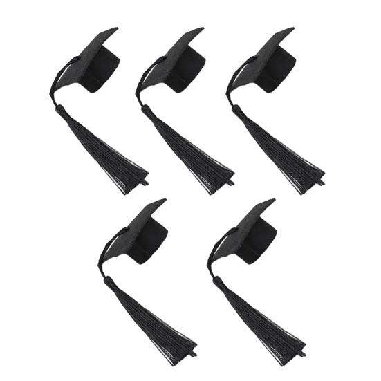 Мини-колпак выпускника из фетра с кисточкой Набор для DIY Декор вечеринки для бутылок, кексов, топперы для торта, аксессуары для винных бутылок, фотоаксессуары для церемонии вручения дипломов