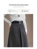 Elegant High-Waisted Woolen A-line Midi Skirt - Winter 2025