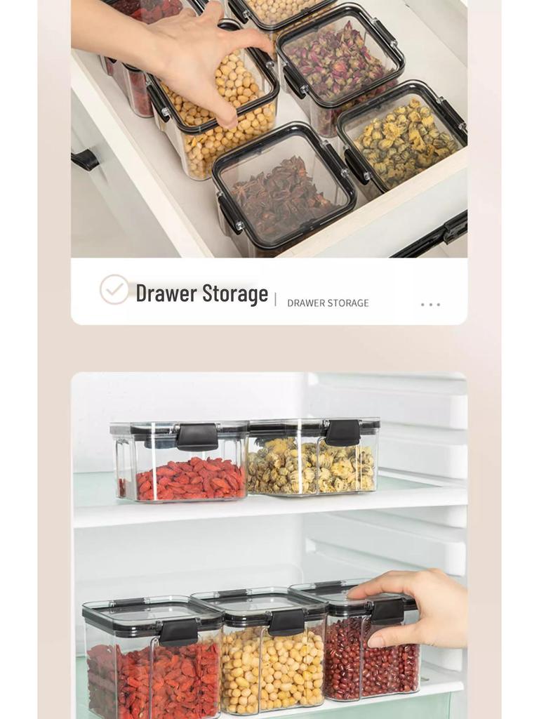Kitchen Airtight Cereal and Snack Storage Jars - Food Storage Containers for Rice and More