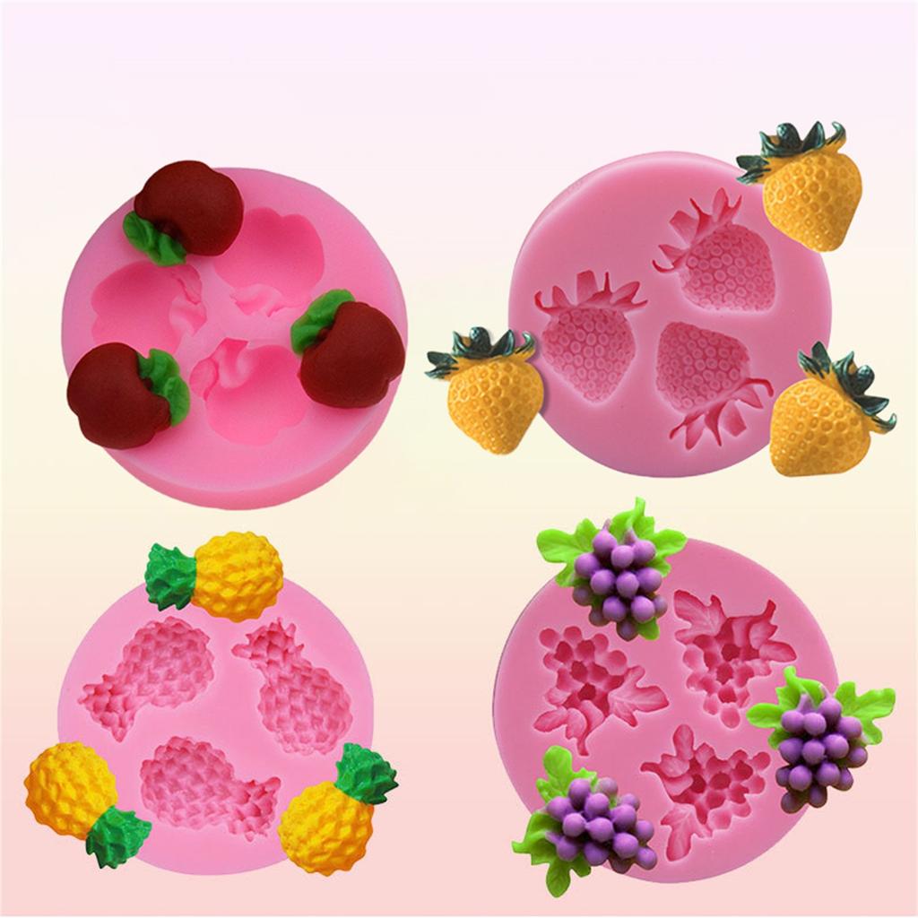 3 Hole Fruit Grapes Chocolate Party  Tools DIY Baking Fondant Silicone Mold Chocolate Sugar Art Displays T0245
