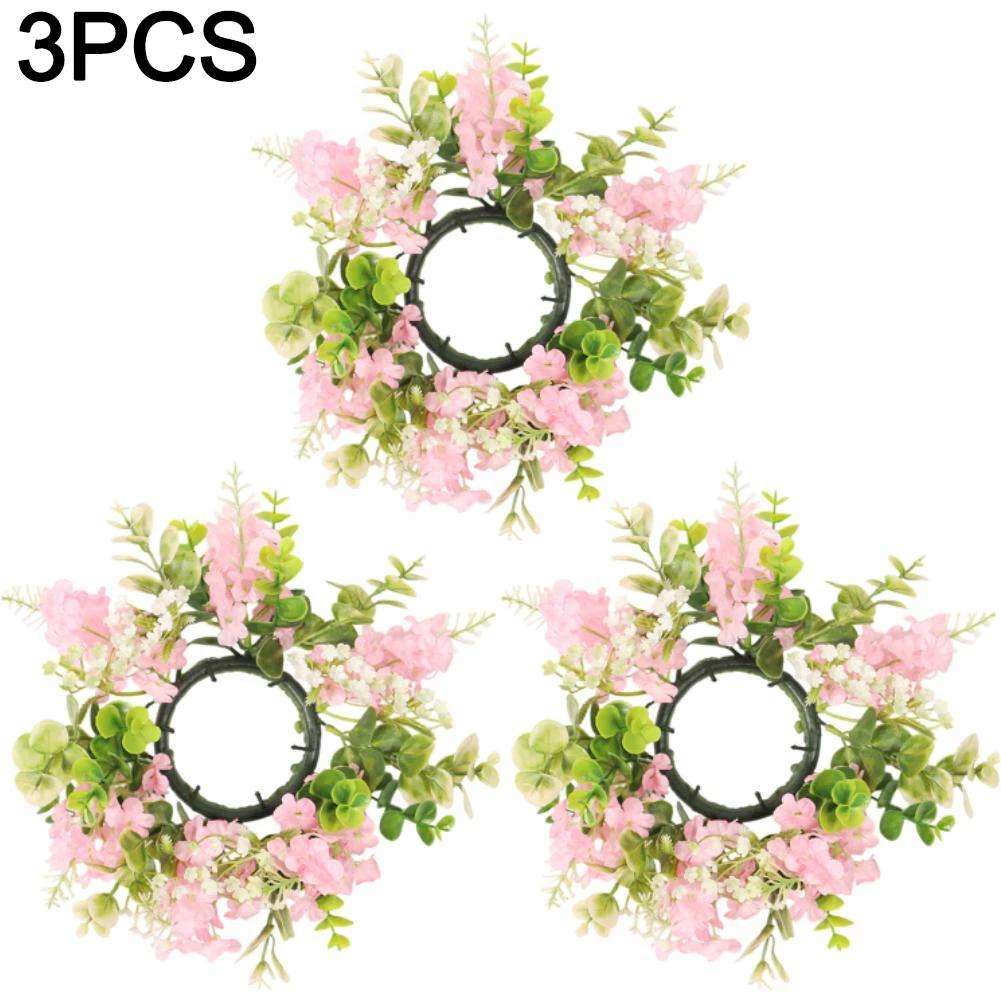 Eucalyptus Wreath Artificial Flower Garland Craft Projects Elegant Style Natural Aesthetic Artificial Flower Candle Garland 25cm