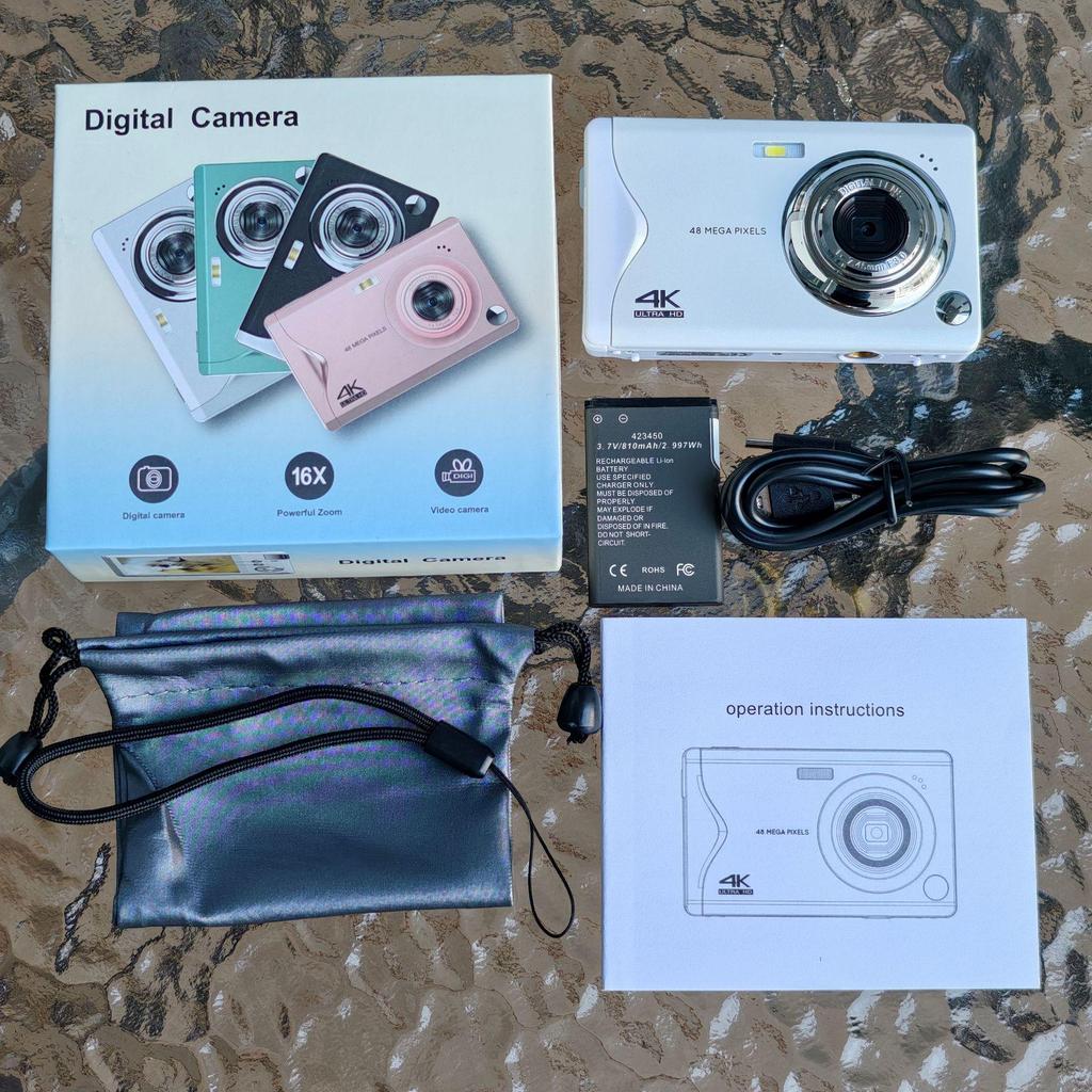 4K 64MP Digital Camera with 16x Zoom for Entry-Level Photography & Videography Students