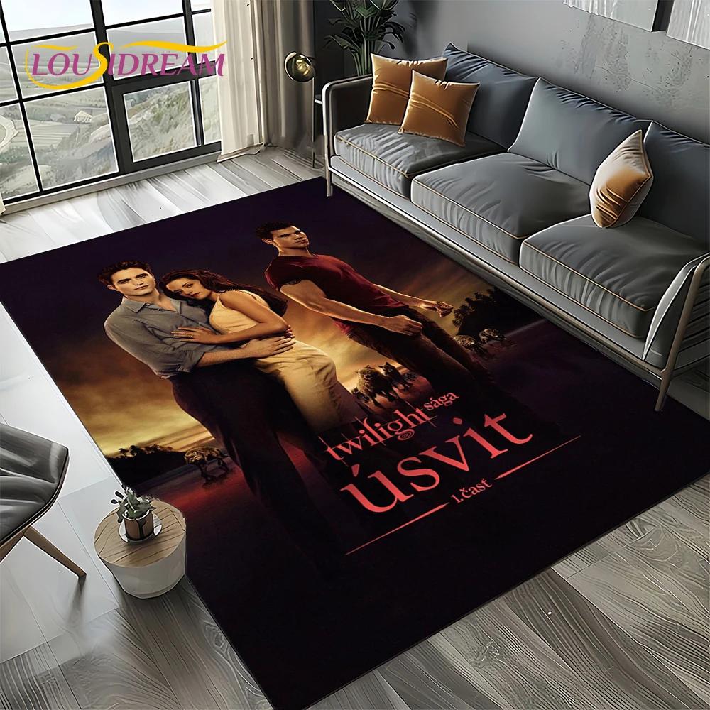 Twilight Saga Series Edward Bella Movie Carpet Rug for Living Room Bedroom Home Sofa Decoration,Kids Area Rug Non-slip Floor Mat