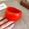 Exaggerated Irregular Wide Bracelet Colorful Geometric Hand Ring Unique Retro Acrylic Bangle  Daily