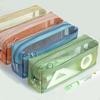Double-Layer Pen Bag Transparent Stationery Organizer New Pencil Case  Gift